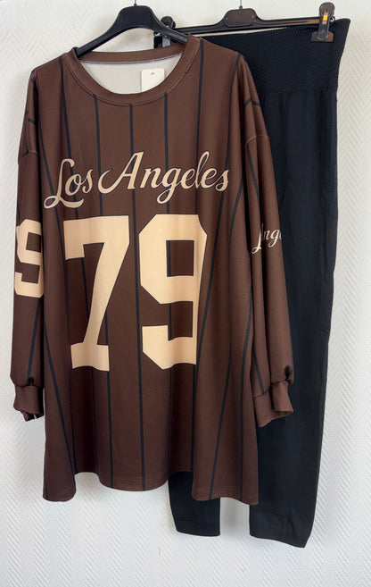 Set LA bruin 48/50/52 met GRATIS legging