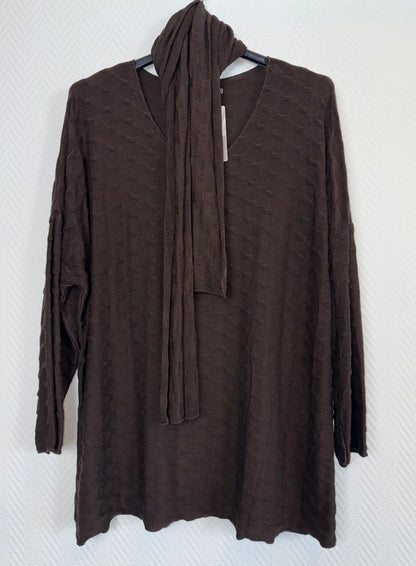 Shirt met los sjaaltje 40/42/44/46