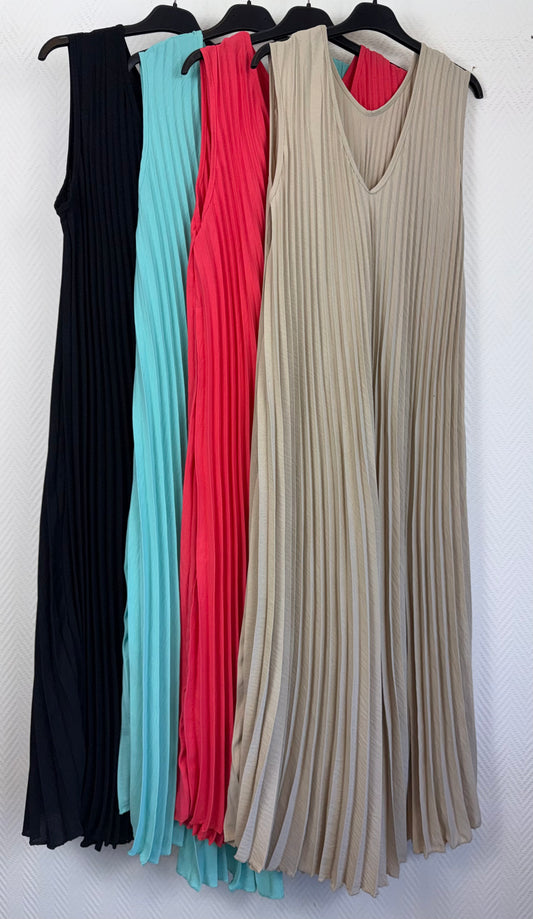 Lange plissé jurken 48/50/52/54