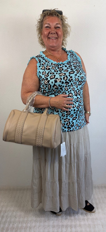 Beige bowling tas