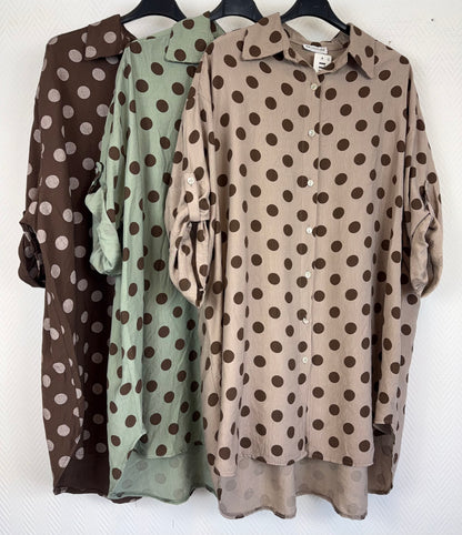 Lange blouse Polkadot 48/50/52