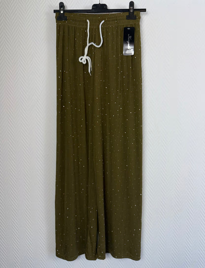 Plissé broek met studs 40/42/44/46