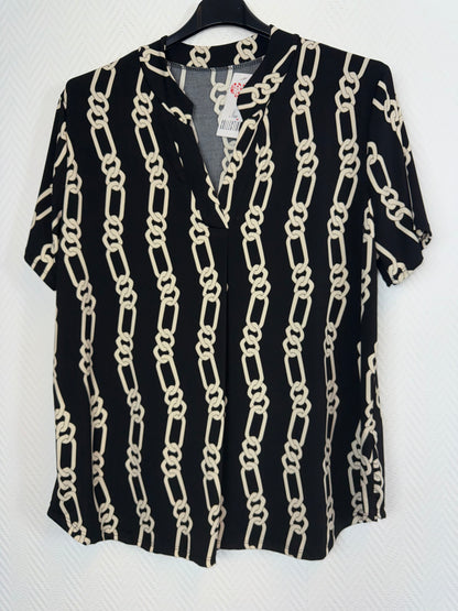 Travelshirt zwart print (2) 44/46/48/50