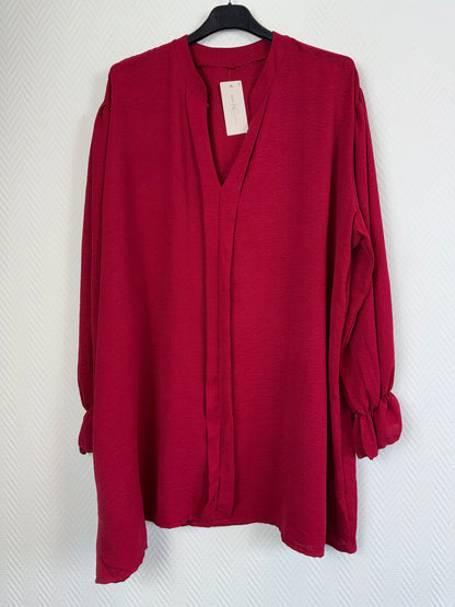 Shirt met roezelmouwtje Demi 50/52/54