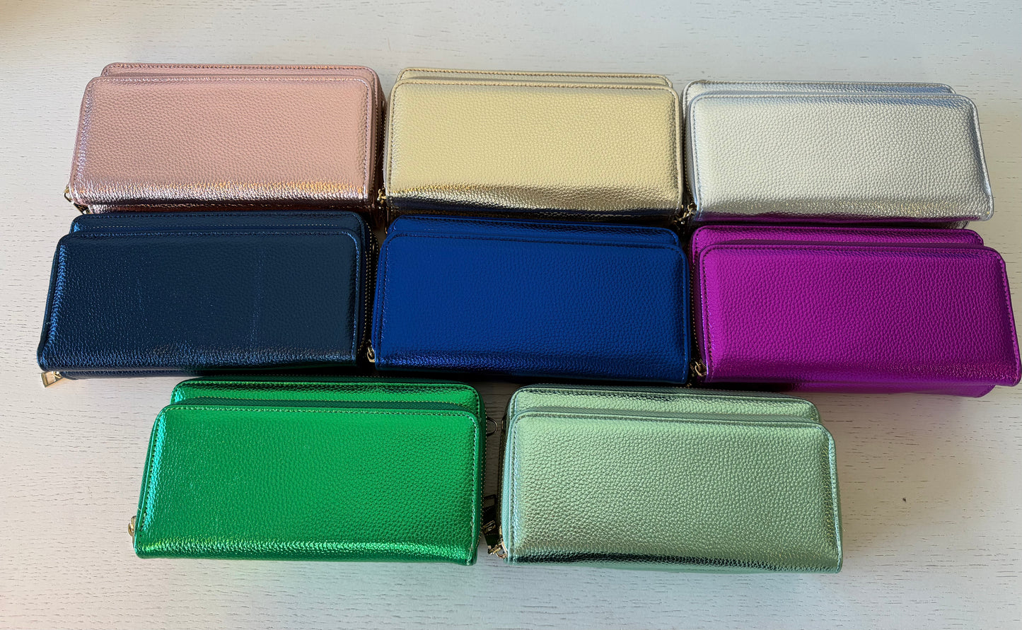 Portemonnee/mobiel/ tasjes metallic