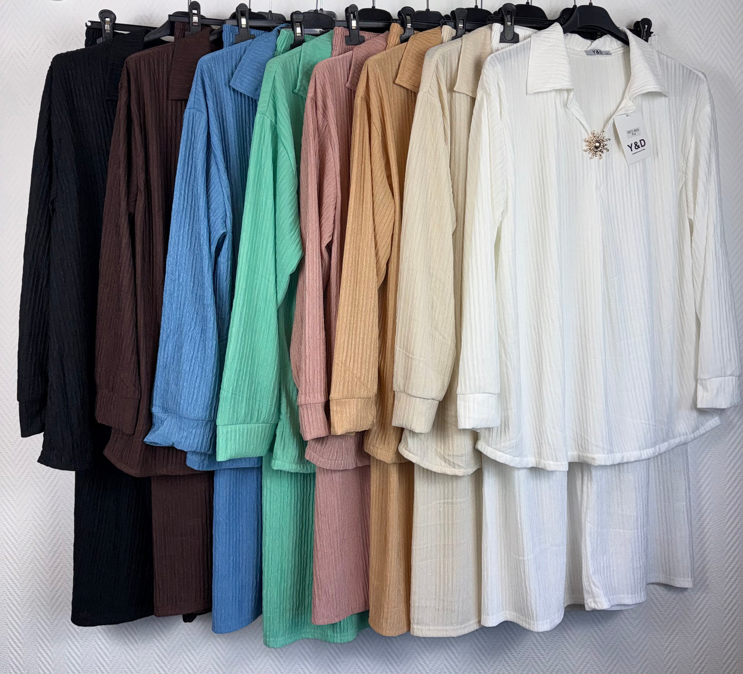 Plissé pak met broche maat 40/42/44/46/48