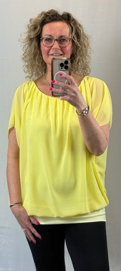 Ballontop met vaste stretch viscose ondertop 40/42/44/46