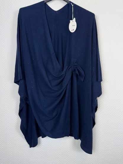 Omslagdoek/poncho met strassteentjes past iedereen