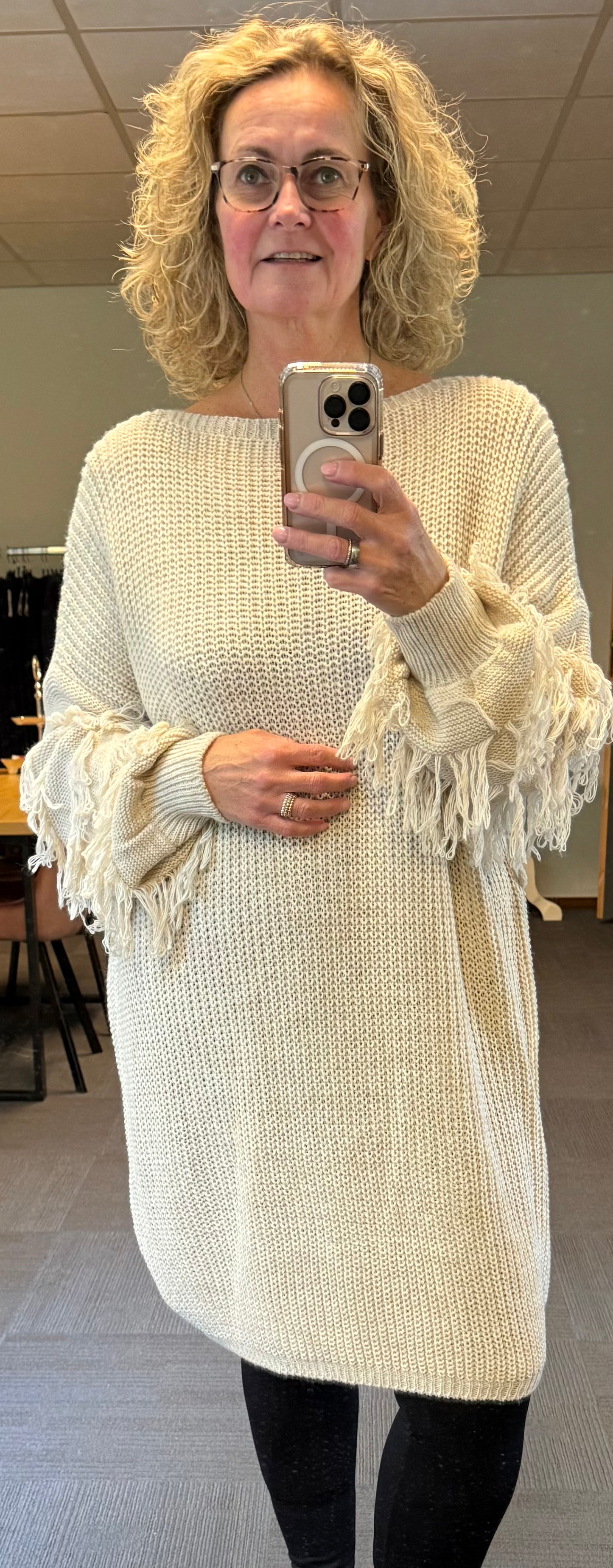 Lang gebreide trui/jurk Gerda 44/46/48/50/52