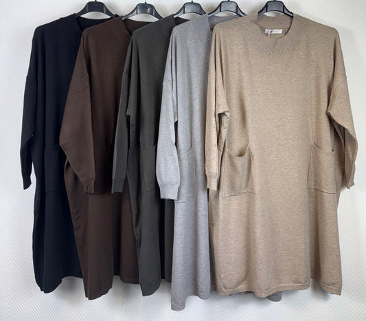 Lange trui met zakjes 50/52/54